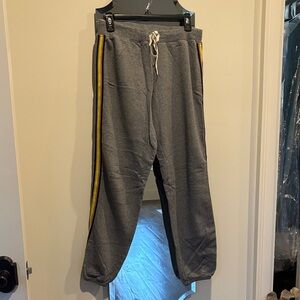 Splendid Grey Women’s Joggers with Yellow/Tan/Dark Brown Stripe